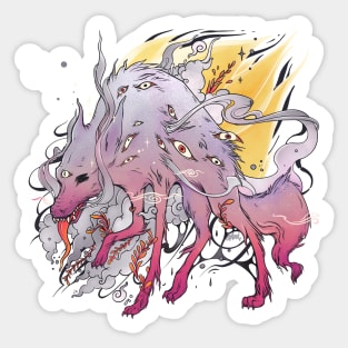 Purple Wolf With Many Eyes Sticker